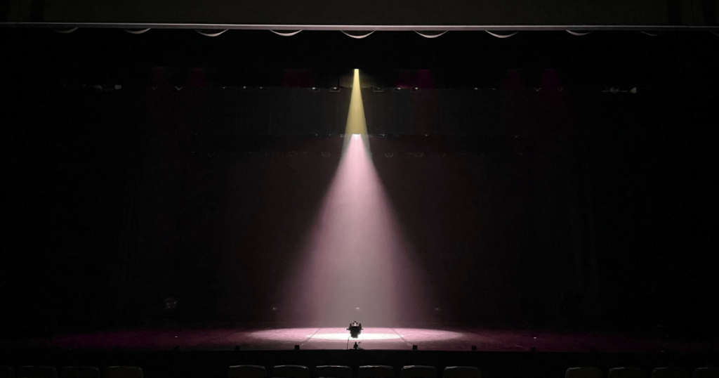 Empty stage with spotlight