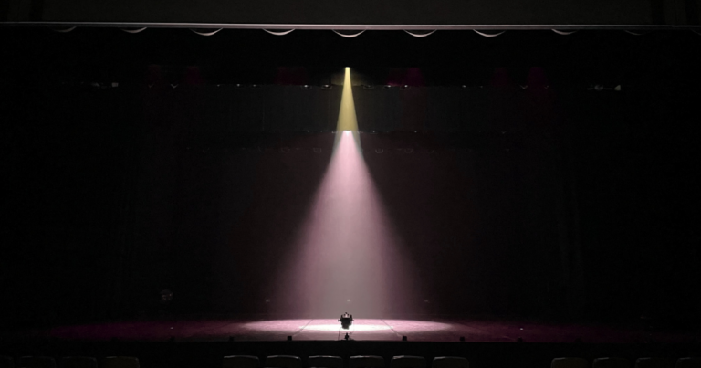 Empty stage with spotlight